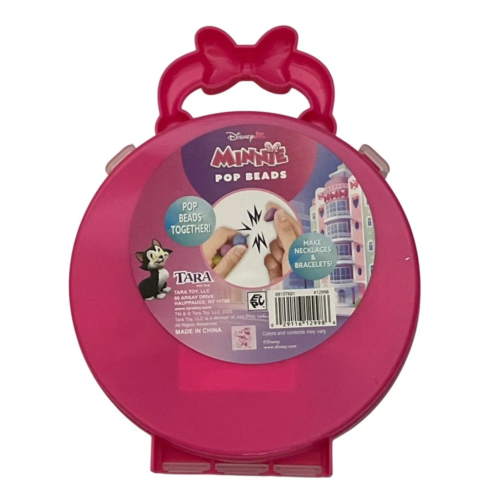 NEW Disney Minnie Mouse Pop Beads Jewelry Making Kit‎ 3 Character Charms & Beads
